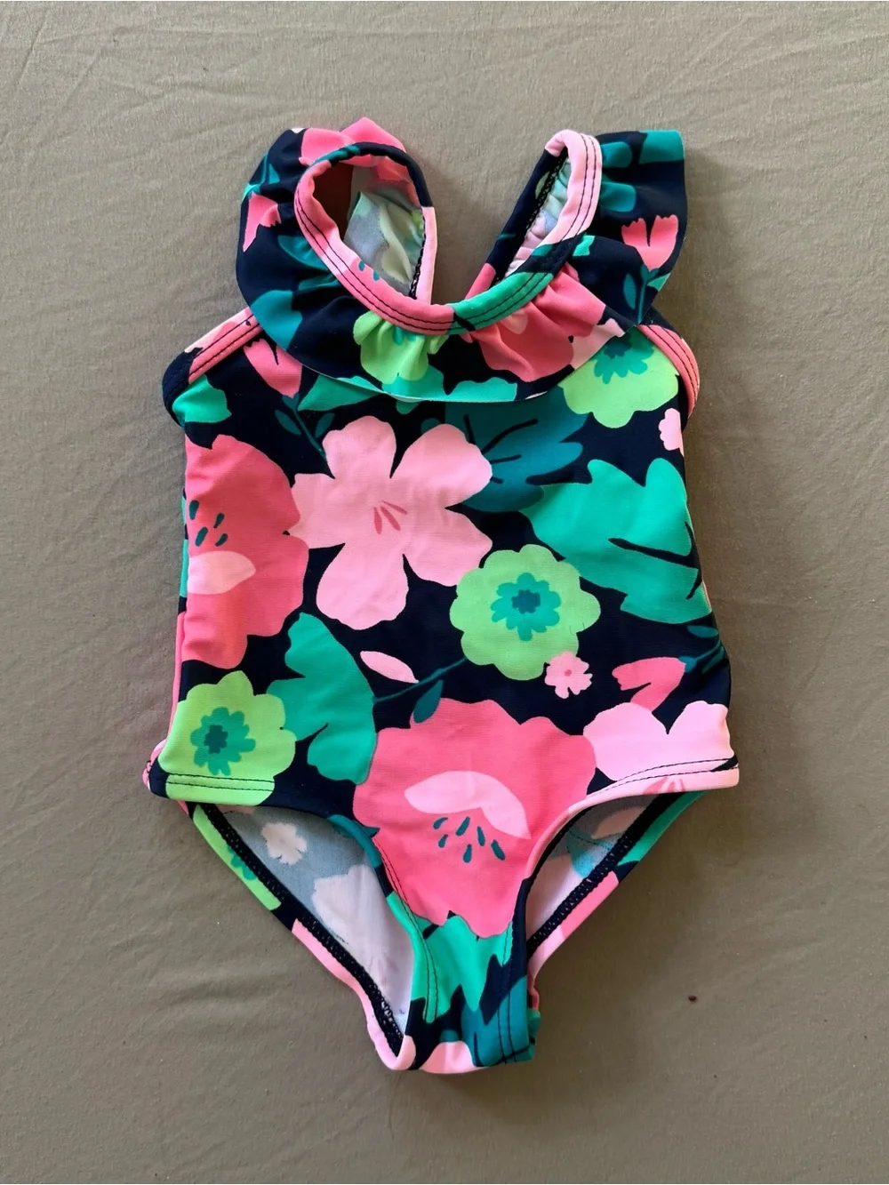 Carters Baby Girls Floral Long Sleeve Rash Guard Swimsuit Set